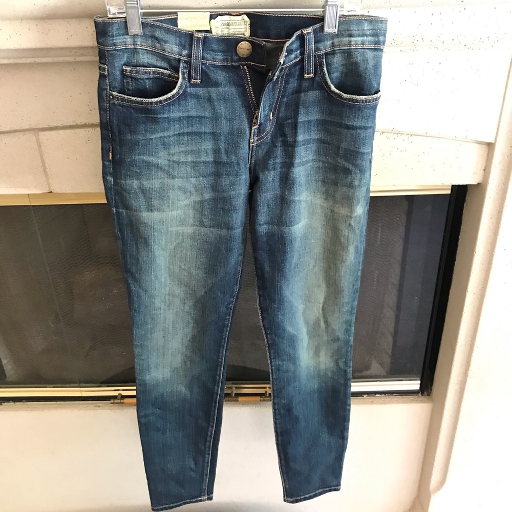 Current Elliot Light Wash Cropped Skinny Jeans